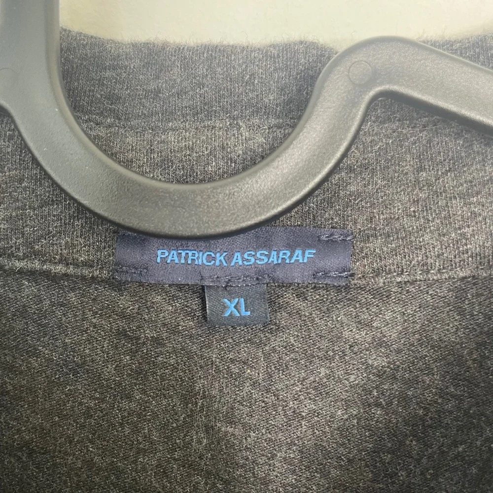 Patrick Assaraf Pima Cotton Long Sleeve Polo Shirt Charcoal Grey XL - Picture 3 of 6